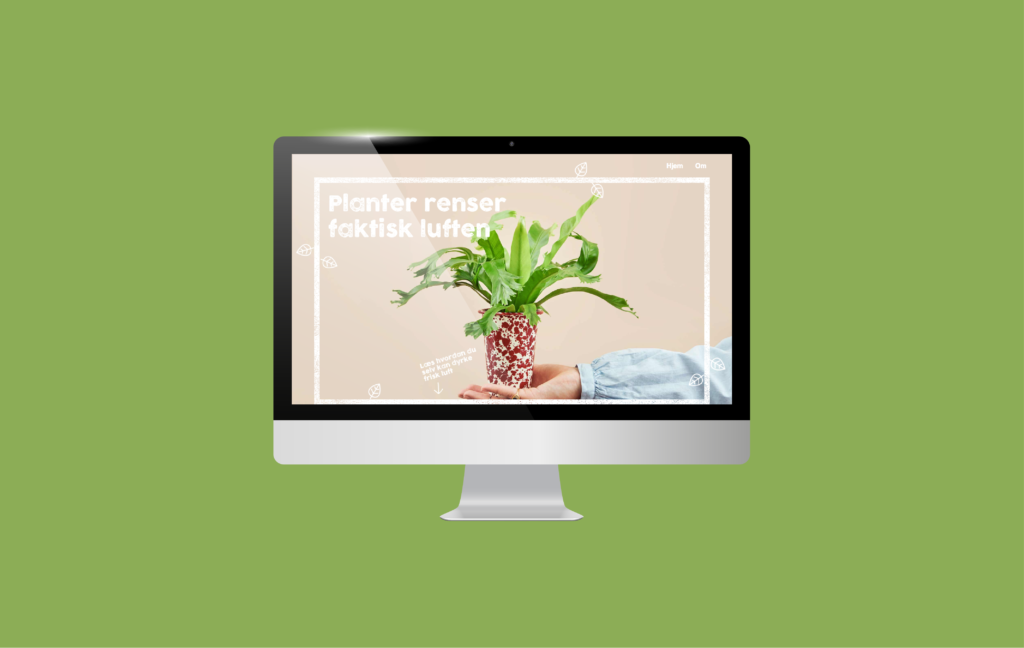 Featured planter renser faktisk luften desktop mockup. Lavet for flora dania. Preview på en Mac.