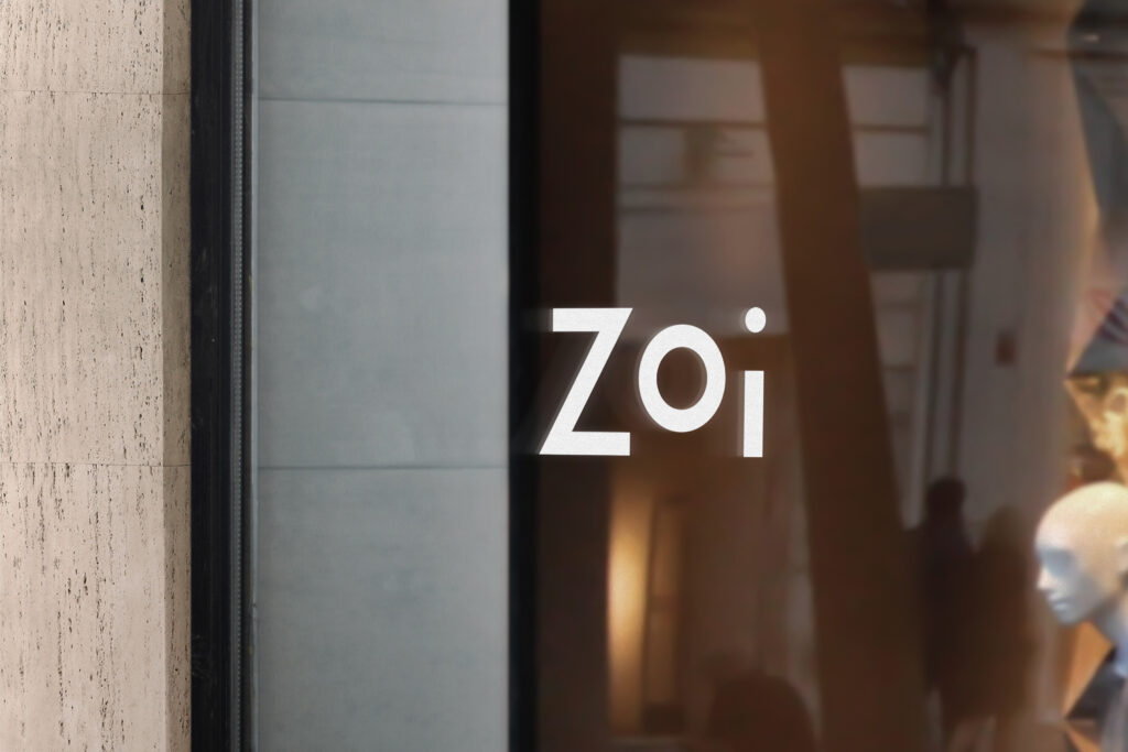 Logodesign: Butiksvindue med Zois nye logo